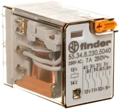 Finder Pramonės relės 4P 7A 230V AC mygtuką išbandyti veiklos indikatorius (55.34.8.230.5040)