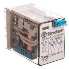 „Finder Relay“ pramoninis relės 4P 7A 12V DC bandymo mygtuko aktyvavimo indikatorius (55.34.9.012.0040)