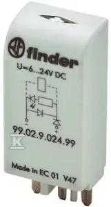 Finder EMC MODULIS LED ŽALIAS+DIODAS 6-24VDC POL.A1