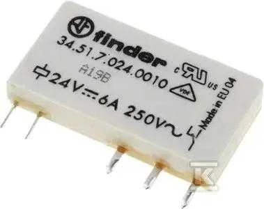 „Finder“ miniatiūrinė relė 1P 6A 24 V DC (34.51.7.024.0010)
