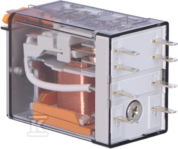 Finder Miniatiūrinė relė 2P 10A 230V AC bandymo mygtukas Mechaninis aktyvavimo indikatorius (55.32.8.230.0040)