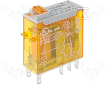 „Finder“ miniatiūrinė relė 2P 8A 24V AC (46.52.8.024.0040)
