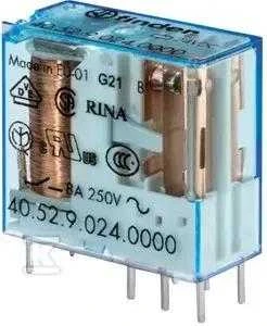 „Finder“ miniatiūrinė relė 2P 8A 24 V DC 40.52 (40.52.9.024.0000)