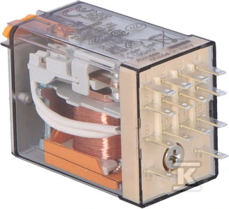 „Finder“ miniatiūrinė relė, 4P, 7A, 24 V AC, bandymo mygtuko aktyvavimo indikatorius (55.34.8.024.0040)