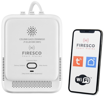 „Firesco JT-ZL2010W Wi-Fi Tuya Smart Life“ gamtinių dujų (metano) jutiklis