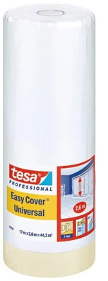 Tesa Folia Apsauginė plėvelė nuo purslų su „malar.easycover“ universalia juosta 17 m: 2600 mm