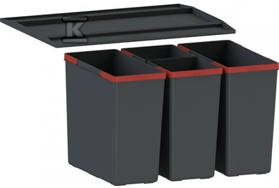 Šiukšliadėžė FRANKE, Easy Sort, 60-2 2x14,5l+2x7,5l