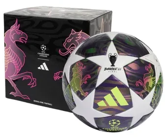 Futbolo kamuolys adidas UCL 25/26 Final League Box violetinė-balta JX9101 (4)