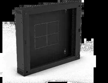 Galinė dalis 100 mm (atverčiama/sulankstoma) dviejų sekcijų spintelėms SW-6U-600-450-01-C, juoda ALANTEC