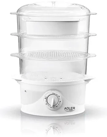 Garų puodas Adler | Baltas | 800 W W | Krepšelių skaičius 3