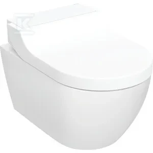 Geberit „AquaClean Tuma Comfort“ – prie sienos montuojamas dušinis unitazas: unitazo dubuo: baltas / „KeraTect“