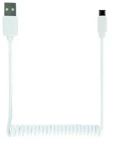 GEMBIRD CC-mUSB2C-AMBM-6-W Gembird spiralinis mikro USB kabelis, 1,8 m, baltas