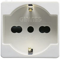 Gewiss Lizdas 2P+E Italijos/Vokietijos standartas 16A 250V baltas (GW20246)
