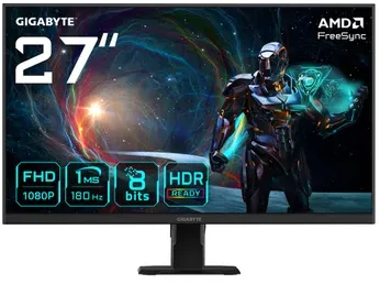 Monitorius Gigabyte | GS27FA EK | 27 " | SS IPS | FHD | 16:9 | 180 Hz | 1 ms | 1920 x 1080 pikselių | 300 cd/m² | HDMI jungtys quantity 2 | Juodas