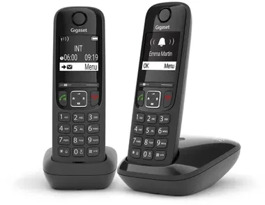 Belaidis telefonas Gigaset AS690 Duo, juodos spalvos