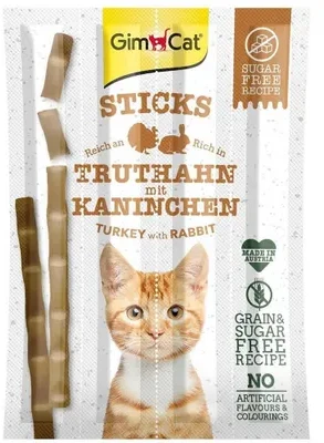 Nezatříděno GMC GIMCAT Sticks Turkey and rabbit – skanėstas katėms – 4pcs