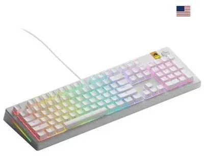 Glorious GMMK 3 HE 100 % Custom žaidimų klaviatūra – Pre-Built, ANSI US išdėstymas, Fox HE Switches, baltos spalvos
