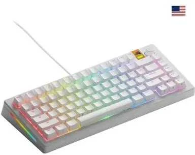 Glorious GMMK 3 HE 75 % Custom žaidimų klaviatūra – Pre-Built, ANSI US išdėstymas, Fox HE Switches, baltos spalvos