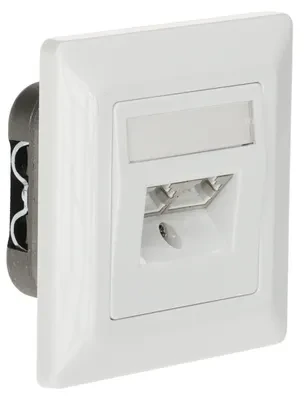 Solarix lizdas CAT6 STP 2 x RJ45 įleidžiamas baltas SX9-2-6-STP-WH