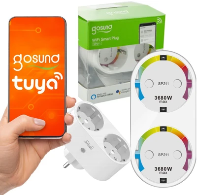 Gosund Nitebird Dvigubas išmanusis kištukas WiFi Gosund SP211 3500W 16A