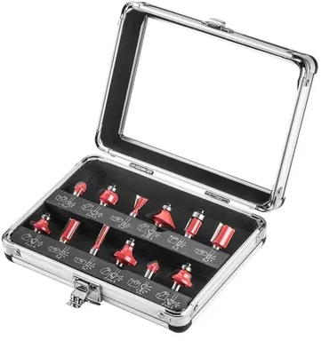 Graphite Frezy HM karbido pjaustytuvai, 8 mm kotas, 12 vienetų rinkinys.