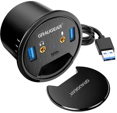 GAU GRAUGEAR G-THUB-AU-60 sąsajos šakotuvas USB 3.2 Gen 1 (3.1 Gen 1) Type-A Juoda