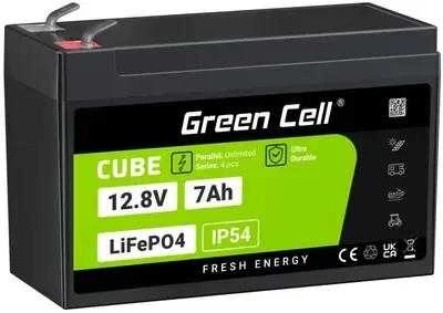 Green Cell Ličio geležies fosfato Akumuliatorius LiFePO4 Žalias Cell Cube 12,8V 7Ah LFPGC12V7AH