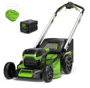 Greenworks rankinė stumiama vejapjovė GD60LM46HP 60V 46 cm su 2Ah akumuliatoriumi ir įkrovikliu