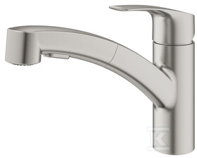 Grohe virtuves izlietnes maisītājs ar izvelkamo dušu Eurosmart, hroms