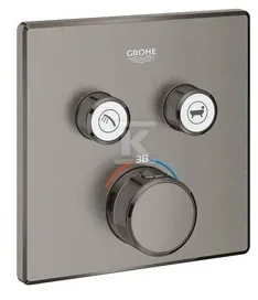 Grohe „SmartControl“ dušo termostato paviršinio montavimo dalis, su 2 išleidimo angomis, šlifuoto kieto grafito spalvos