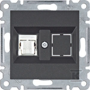 Hager Lumina Vienas kompiuterio lizdas RJ45 kat.5e UTP juodas WL2113