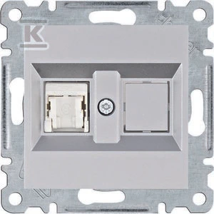 Hager Lumina Vienas kompiuterio lizdas RJ45 kat.5e UTP sidabrinis WL2112