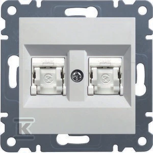 Hager Kompiuterio lizdas LUMINA2 dvigubas RJ45 kat.5e UTP baltas - WL2120