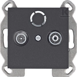 Hager Lumina End televizoriaus lizdas juodas WL3013