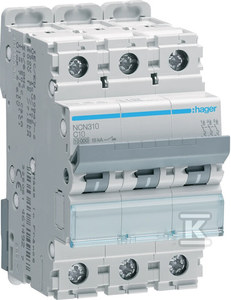 Hager MCB WYŁ.NAD.ICN=10000A/ICU=15KA 3P C 10