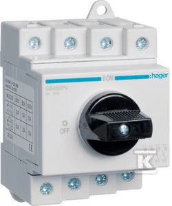 Hager modulinis jungiklio atjungiklis PV 4P 32A 1000V DC SB432PV