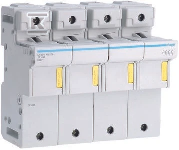 Hager Modulinis saugiklis 3P + N L58 saugiklis 22x58mm, 125A 500V (LR704)