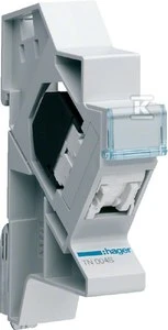 Hager Patch modulio cat.5e UTP 1xRJ45 montavimas ant TS35 bėgio (TN004S)