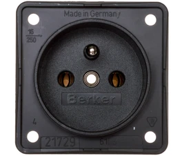 Hager Polo Berker Integro vienas lizdas su 16A 250V antracitu (0961852505)