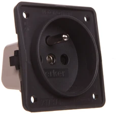 Hager Polo Berker Vienvietis „Integro w/w“ lizdas su padidinta apsauga nuo prisilietimo 16A IP20 antracitas (0961952505)