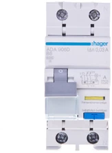 Hager Polo „Hager“ liekamasis grandinės pertraukiklis 1+N 6A B 0,03A A ADA906D