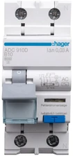 Hager Polo ADC910D RCBO 2P B10A 0.03A Tipas AC ADC910D