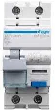 Hager Polo ADC910D RCBO 2P B10A 0.03A Tipas AC ADC910D