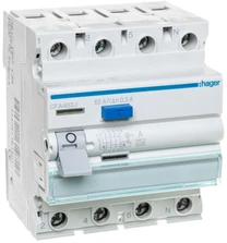 Hager Polo Hager diferencinis srovės perjungiklis 4P 63A 0.3A A tipo (CFA463J)
