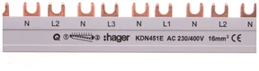 Hager KDN451E sujungimo bėgis su fazių žymėjimu