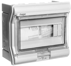 Hager Polo Hager Vektorius II modulinis perjungimo įrenginys 1x10 paviršiaus IP55 (VE110L)