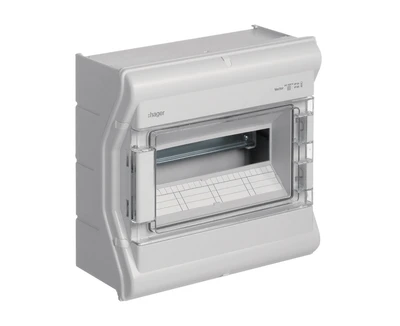Hager Polo VE112SN Moduliniai skirstomieji įrenginiai 1x12, montuojami ant paviršiaus, atsparūs UV spinduliams IP65 Vector VE112SN