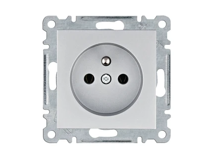 Hager Polo WL1022 Lumina Lizdas zasilające su uziemieniem 16A/250VAC Sidabrinė WL1022