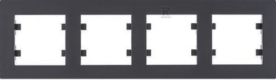 Hager Lumina intensyvus 4 kartus horizontalus rėmas juodas (WL5743)