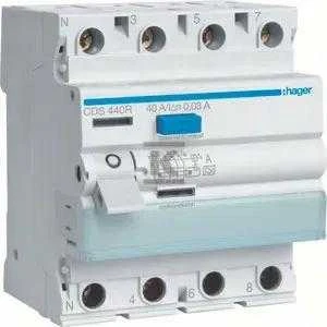 Hager RCC.DIFF.PERJUNGIKLIS 3P+N 40A/30MA TIPO A QUI.L